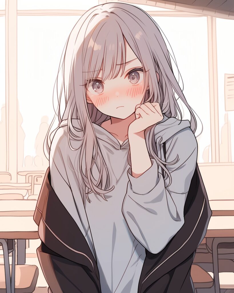 銀髪不満女子０