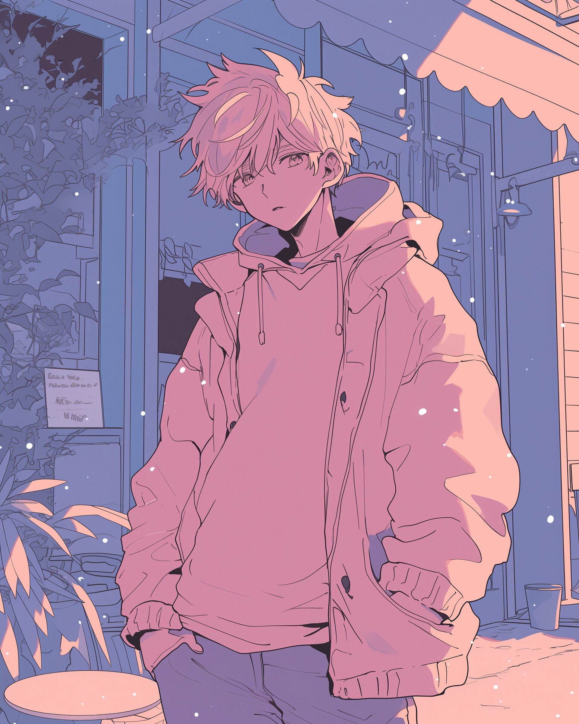 ピンクパーカー男子0