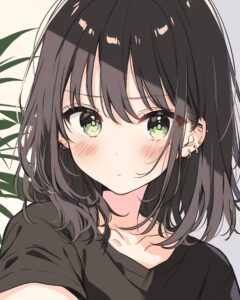 黒髪女子０