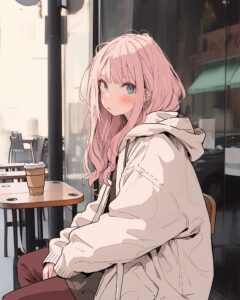 ピンクツインテール女子１