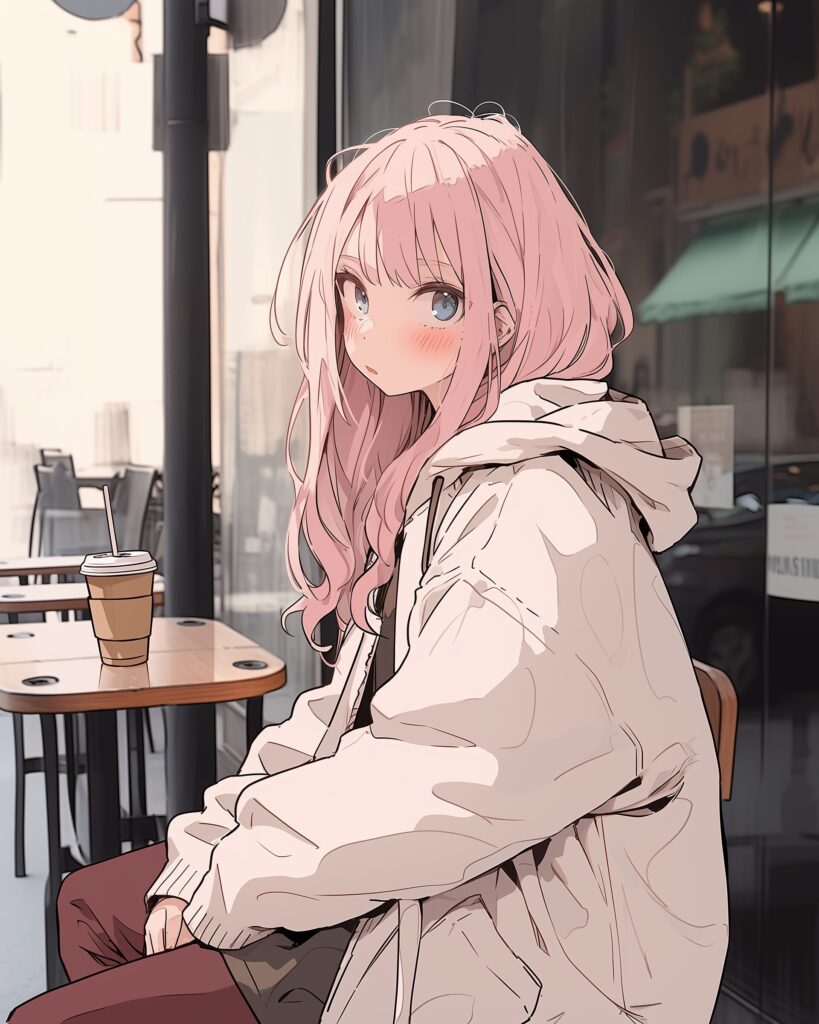 ピンクツインテール女子１