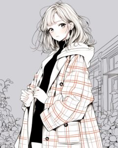 オシャレなコート女子１