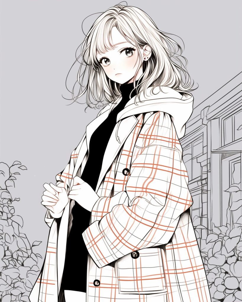 オシャレなコート女子１