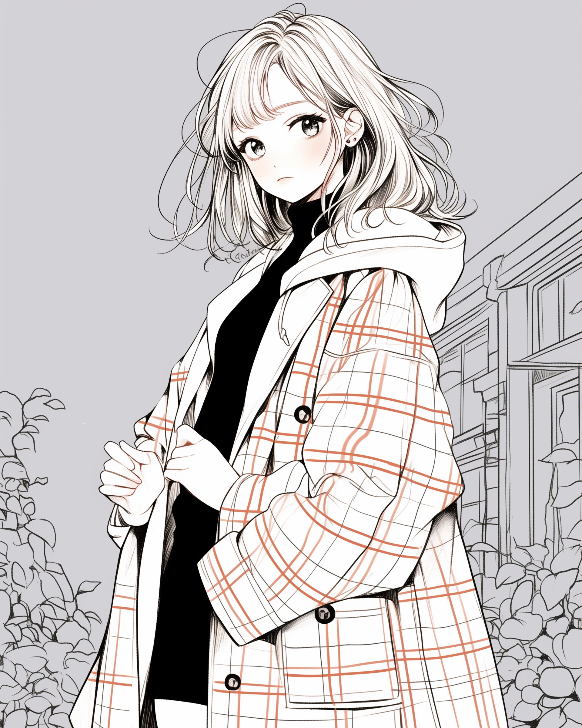 オシャレなコート女子１