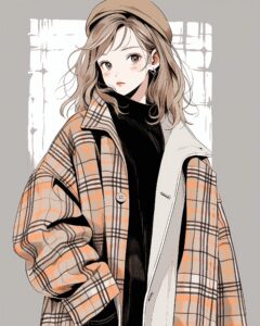 オシャレなコート女子１