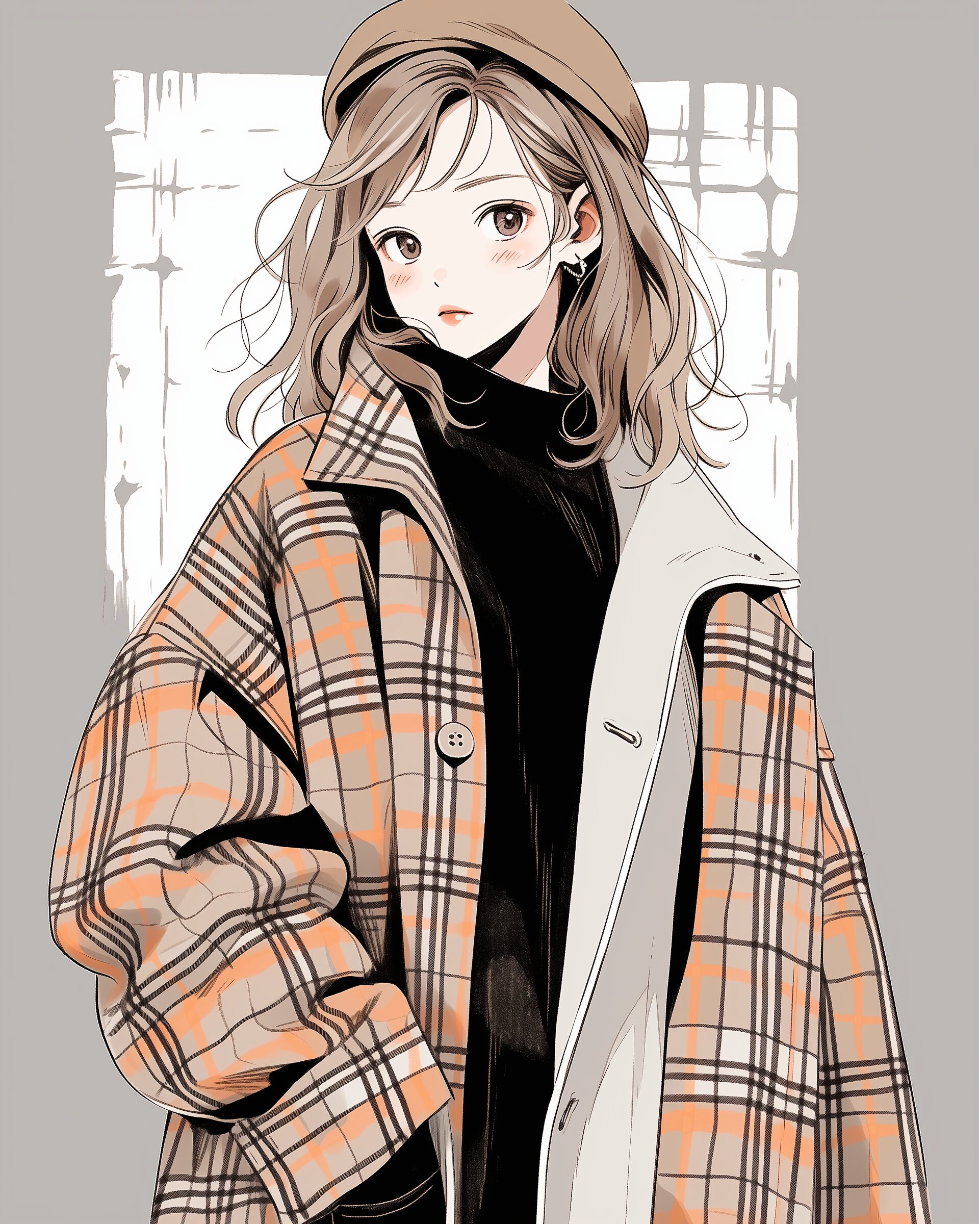 オシャレなコート女子１