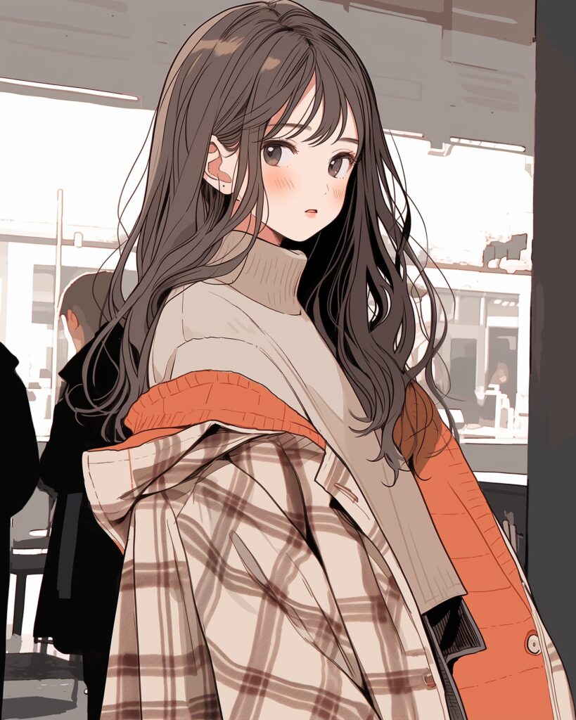 オシャレなコート女子１