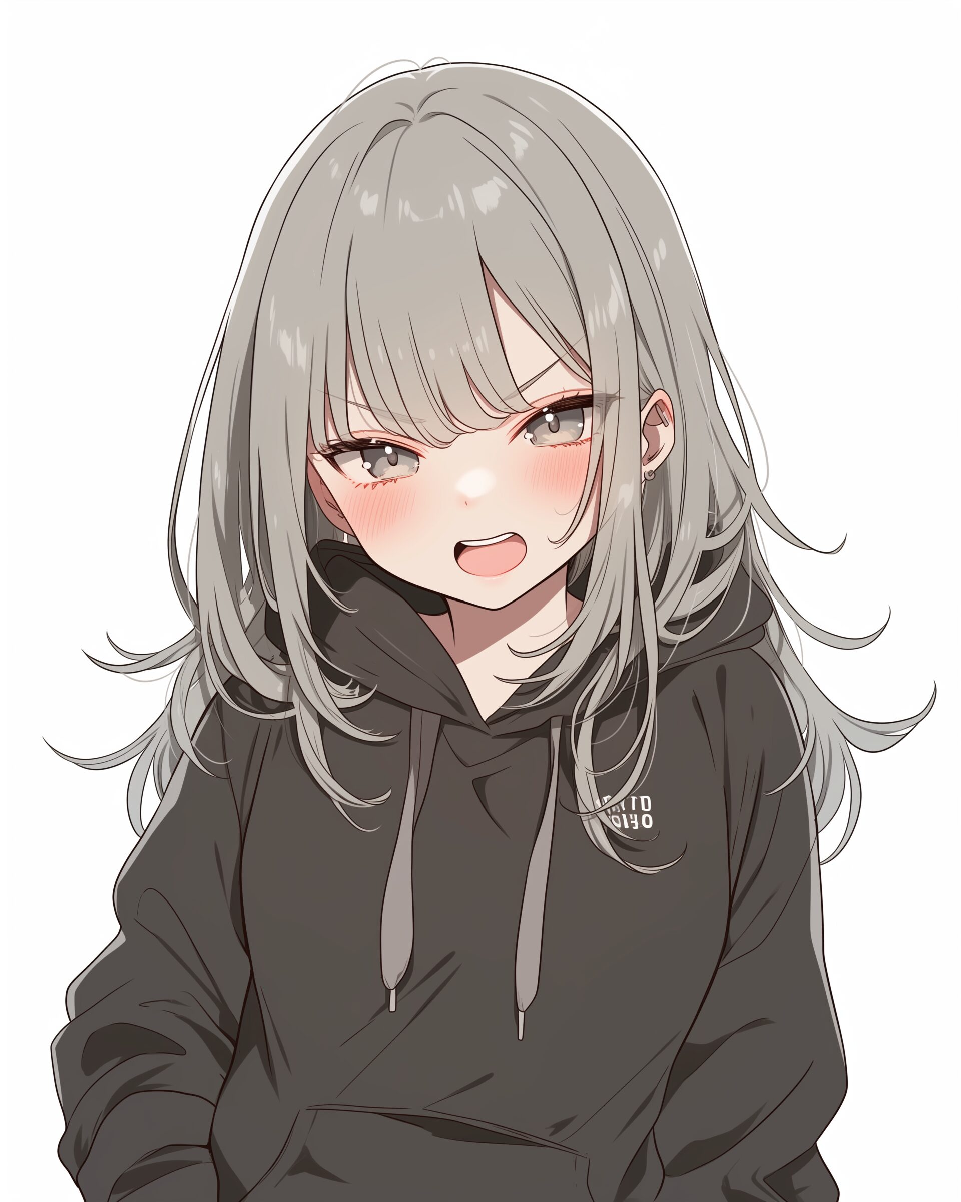 銀髪パーカー女子０