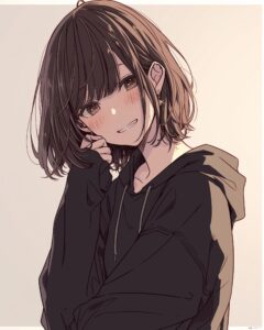 黒髪女子０