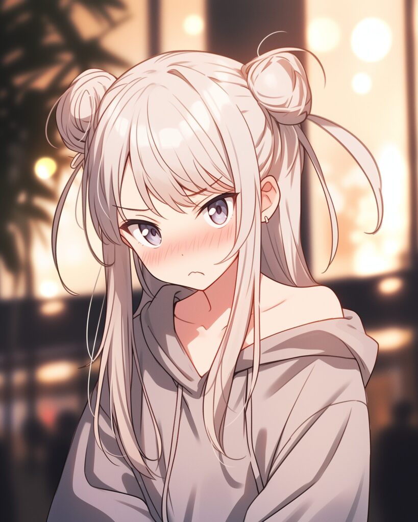 銀髪不満女子０