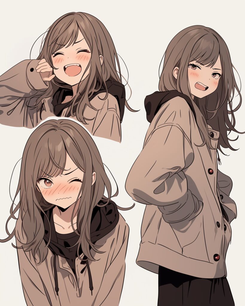 ブラウンパーカー女子０