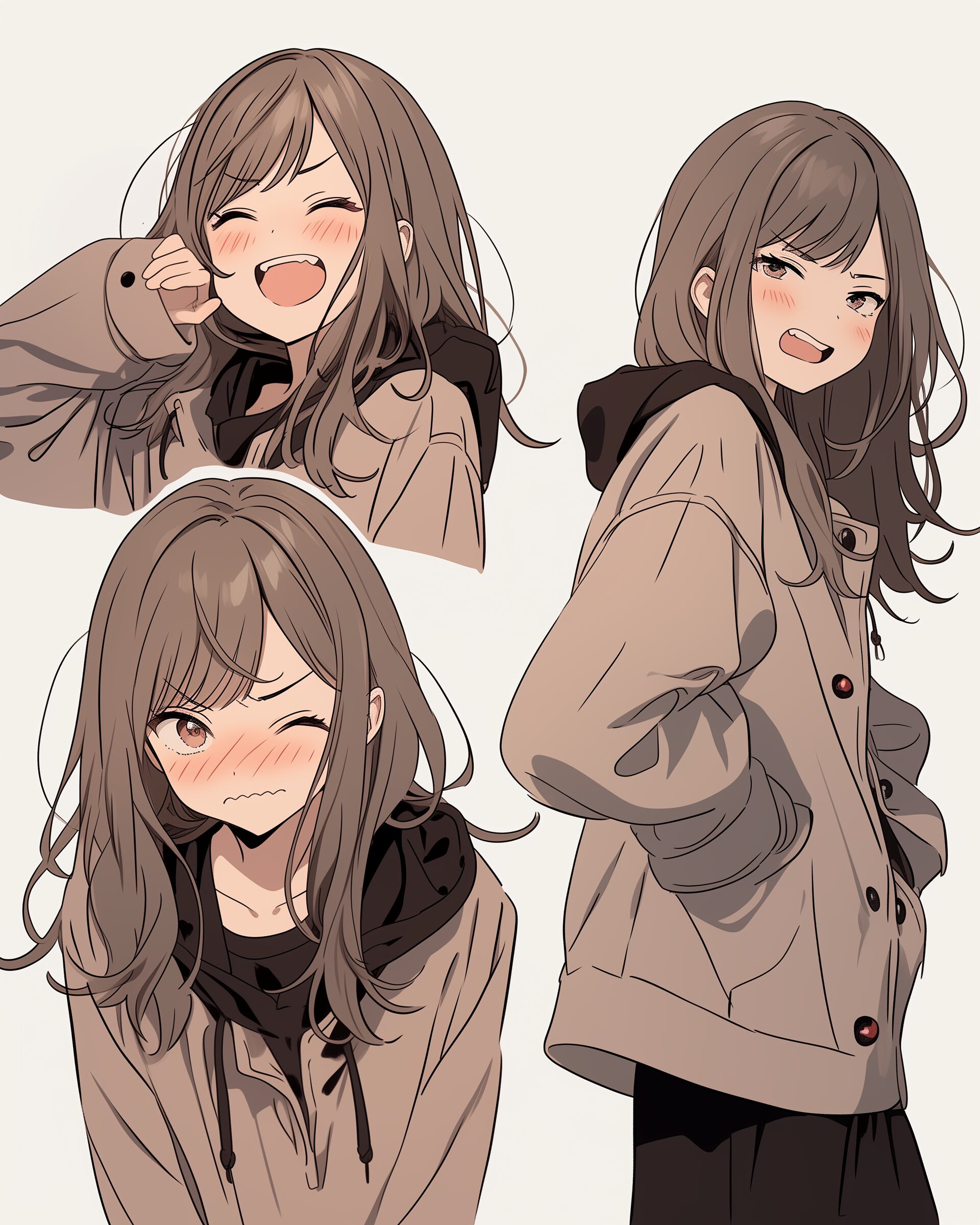 ブラウンパーカー女子０