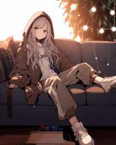 クリスマスの飾り付け女子０