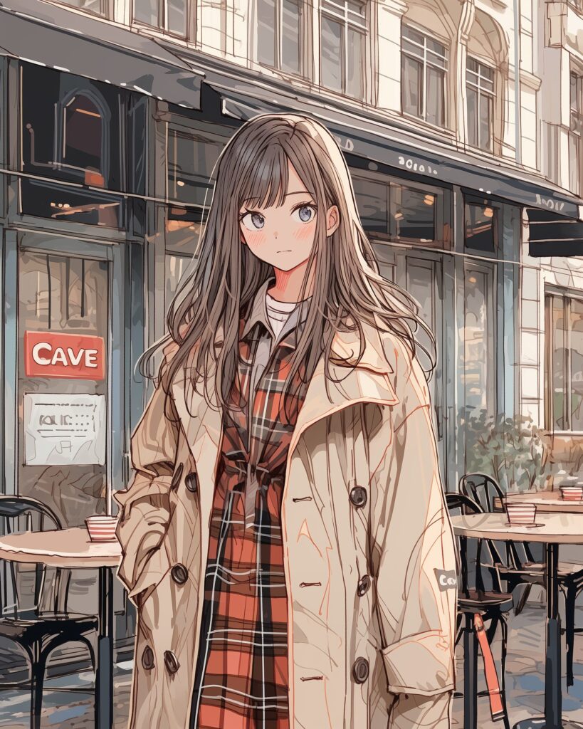 オシャレなコート女子０