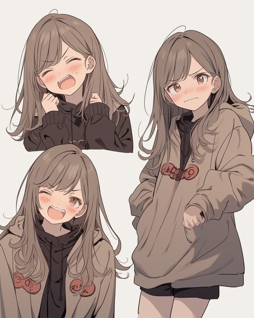 ブラウンパーカー女子０