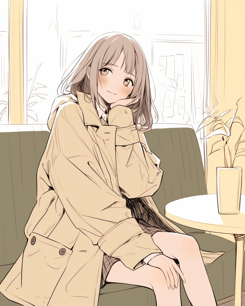 ブラウンパーカー女子０