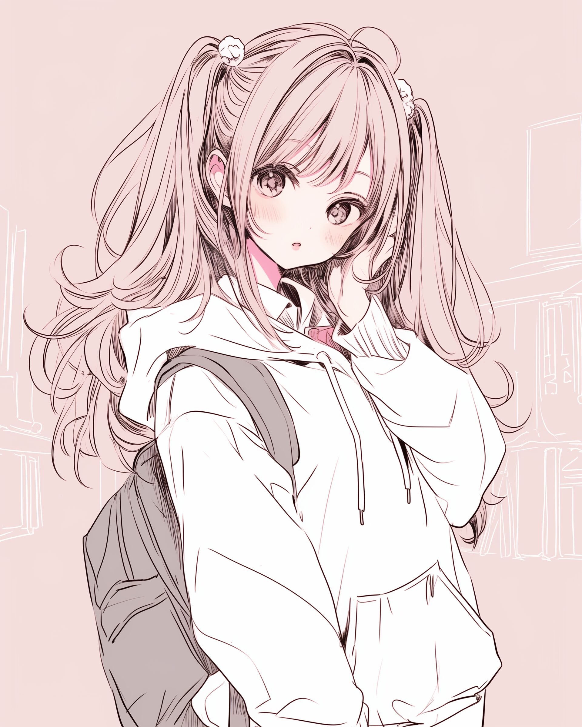 ピンクツインテール女子0