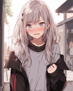 銀髪不満女子１