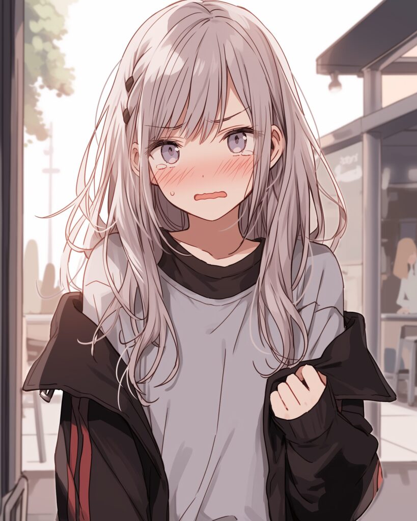 銀髪不満女子１