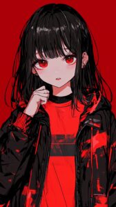 【壁紙】黒髪クール女子０
