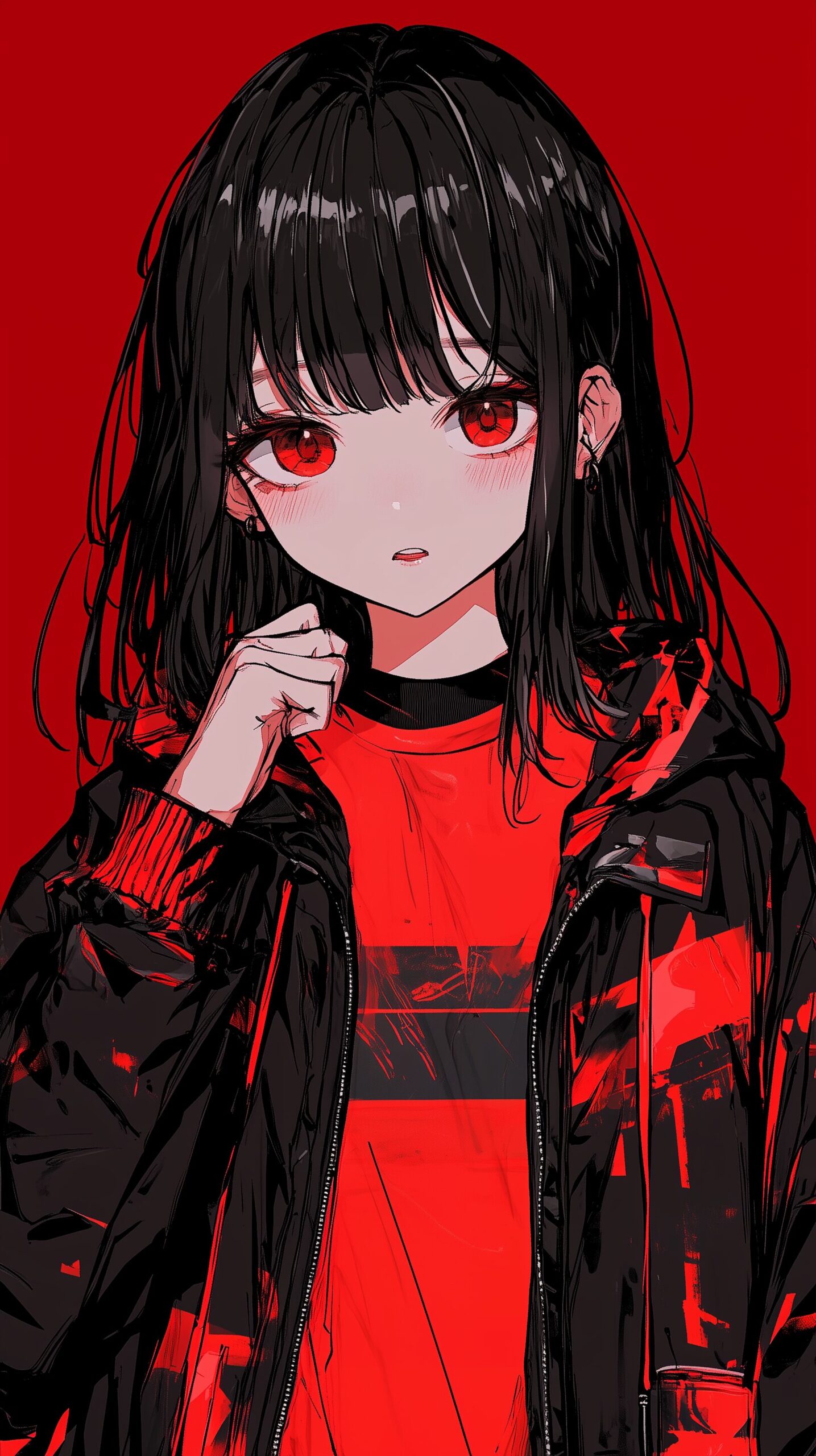 【壁紙】黒髪クール女子0