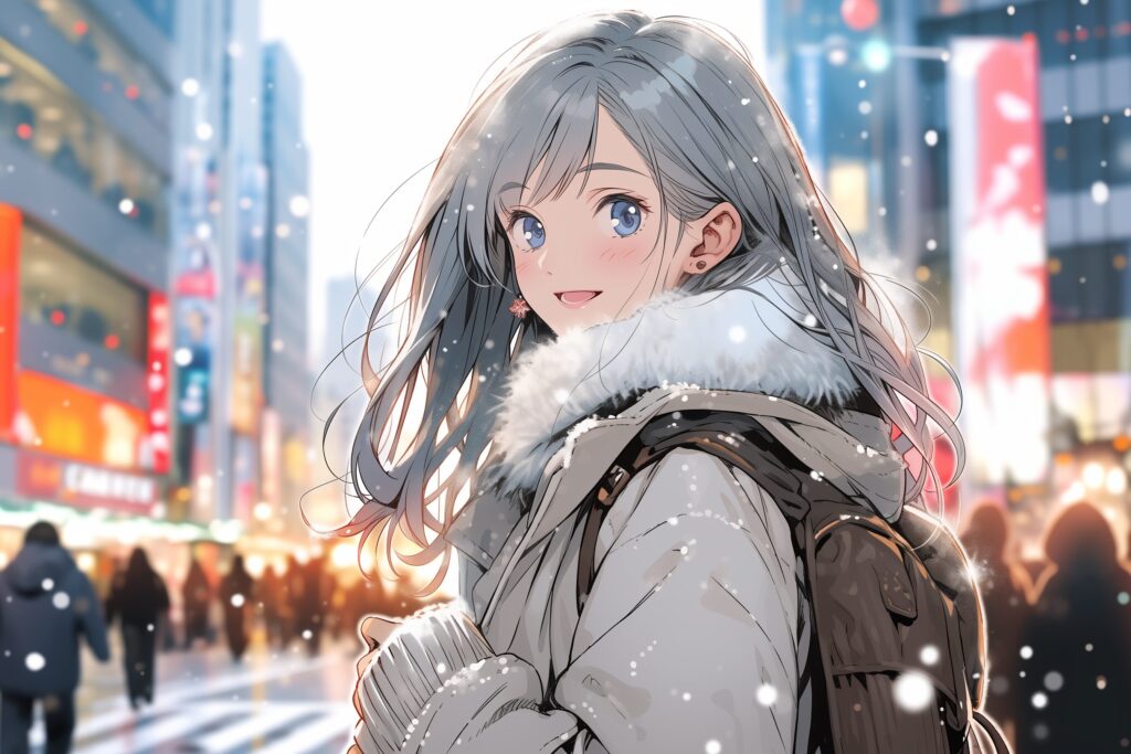 【横長】冬ファッション女子０