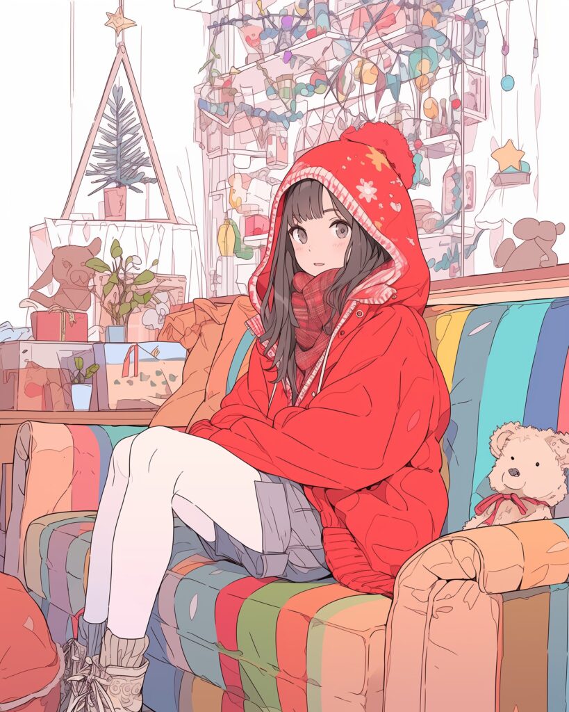 クリスマスの飾り付け女子０