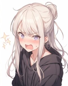 銀髪不満女子０