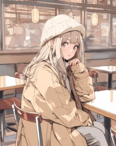 ブラウンパーカー女子０