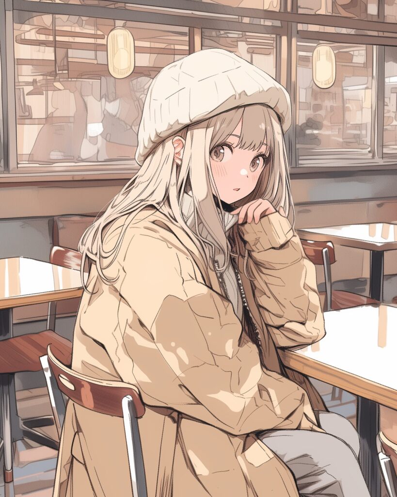 ブラウンパーカー女子０