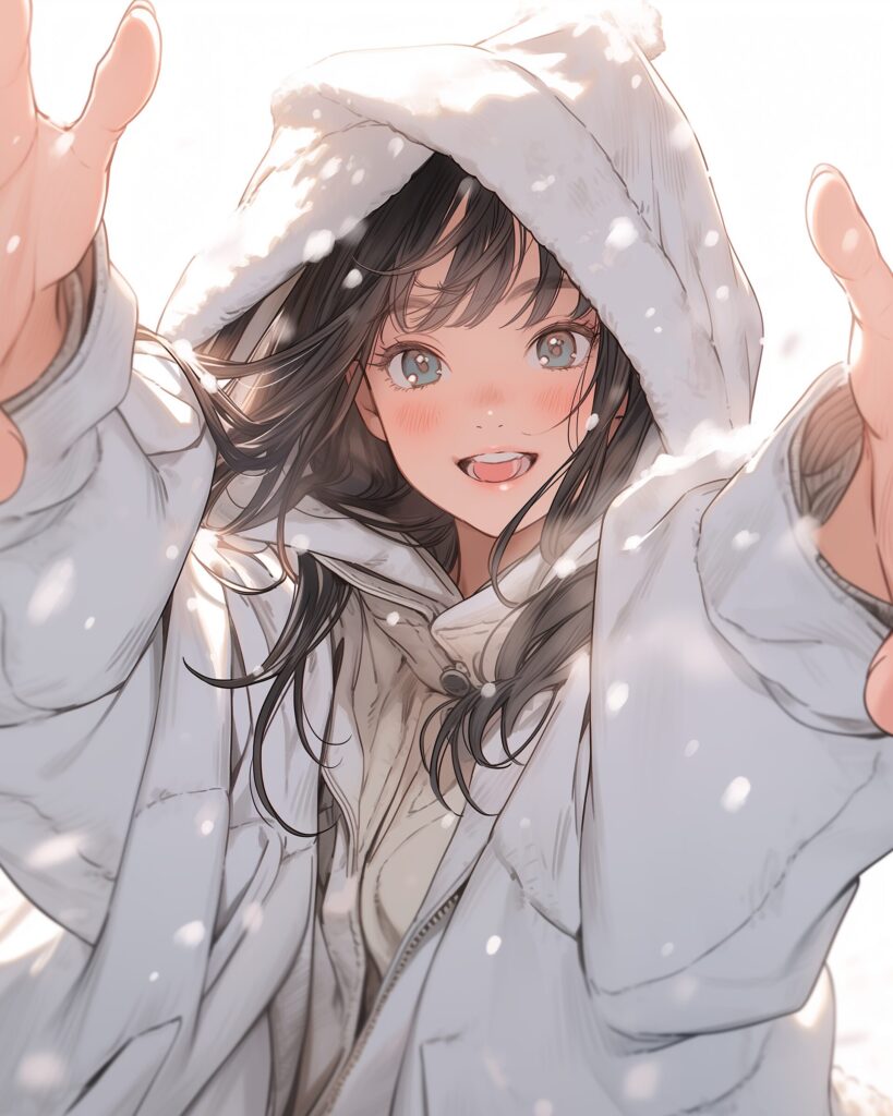 冬のダウンジャケット女子０