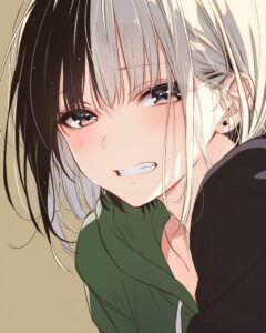 銀髪パーカー女子０