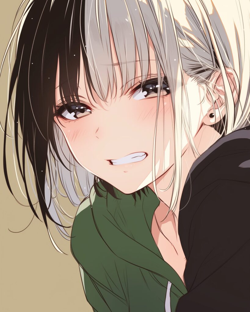 銀髪パーカー女子０