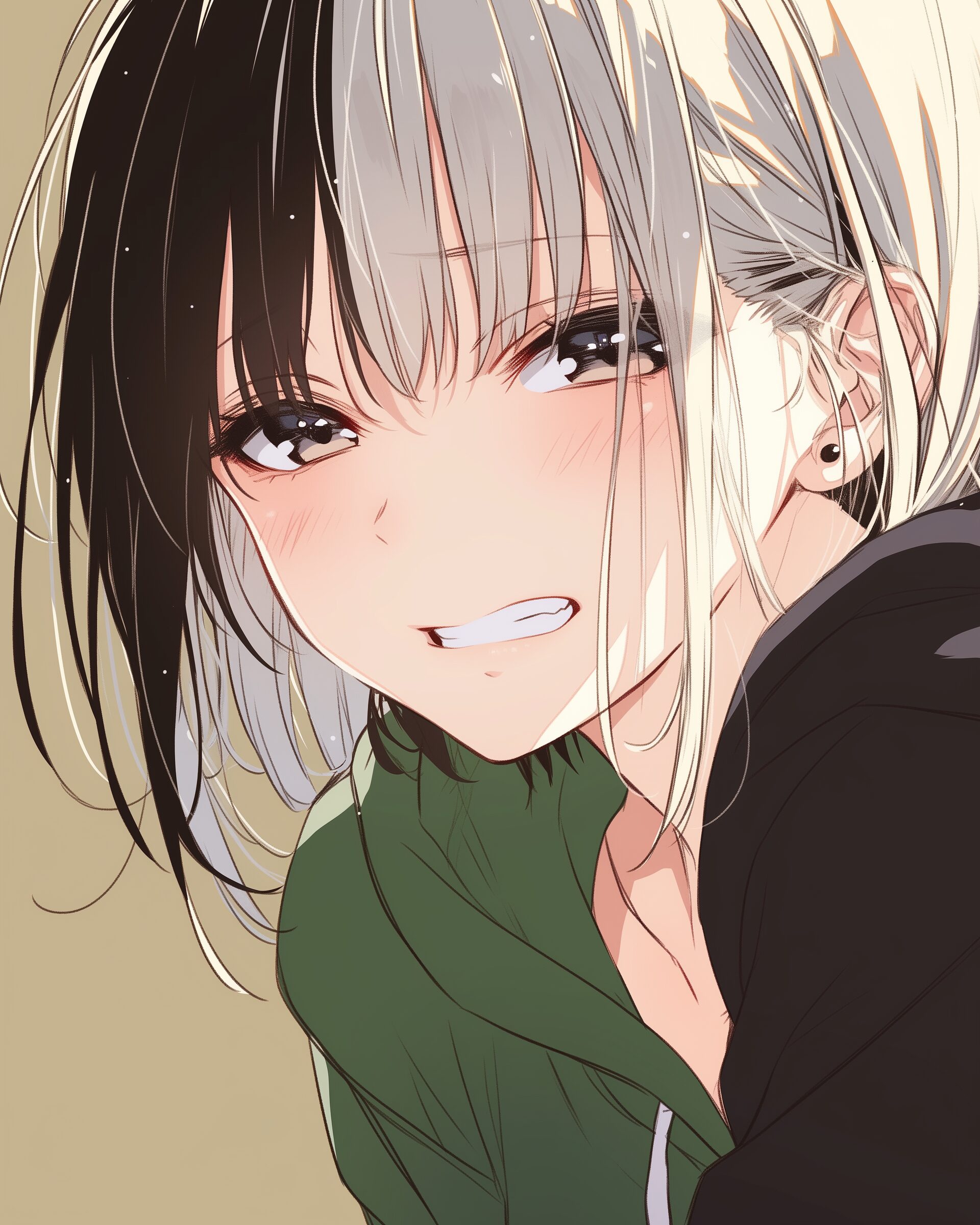 銀髪パーカー女子０