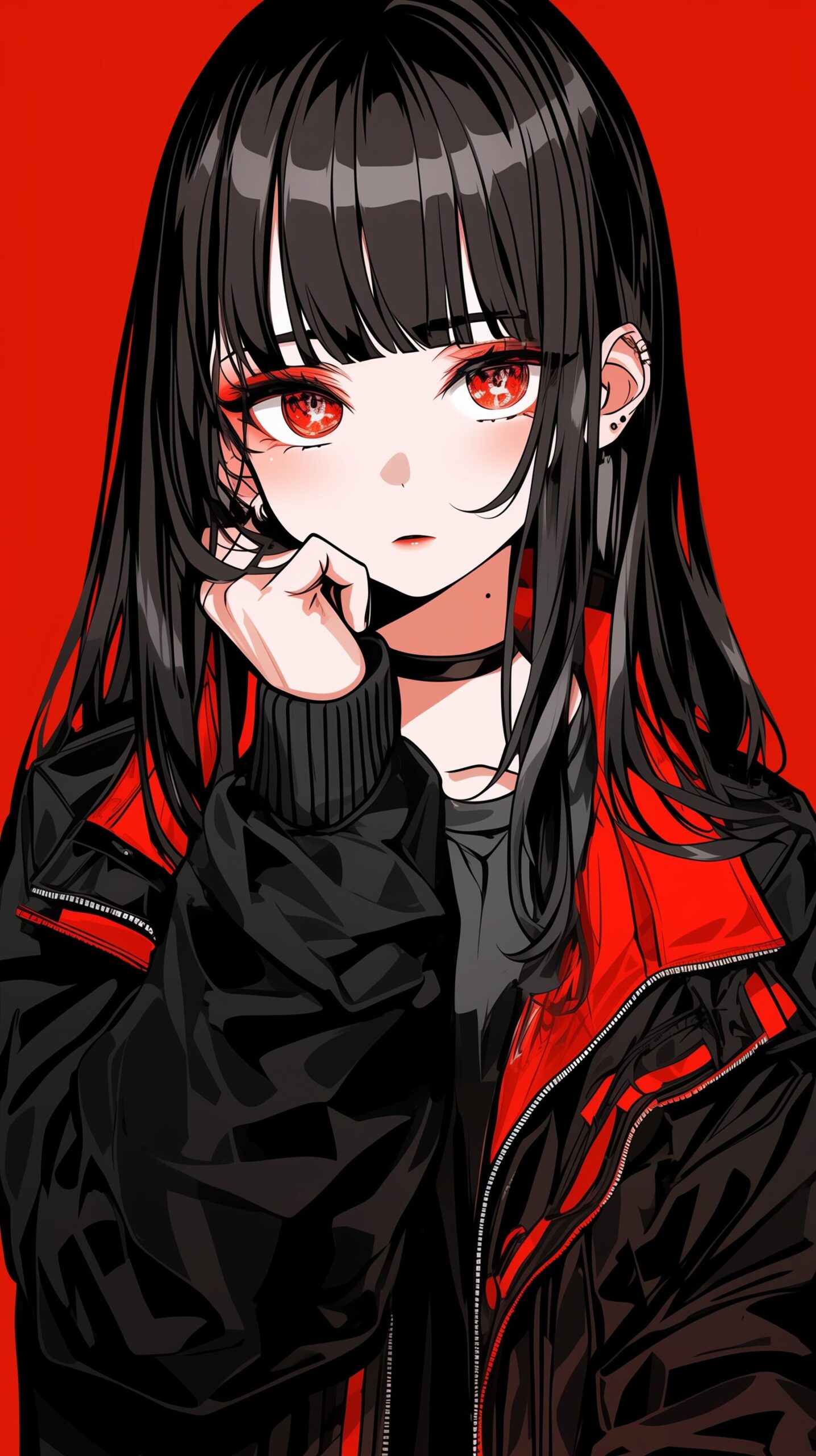 【壁紙】黒髪クール女子0