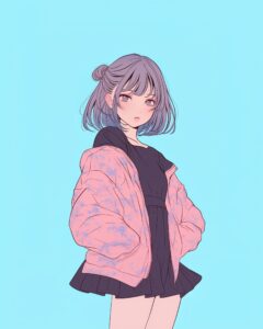 ピンクファッション女子０