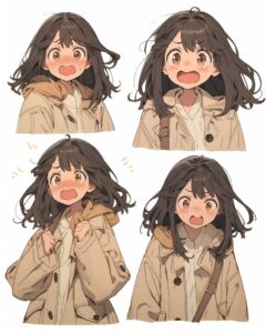 ブラウンパーカー女子０