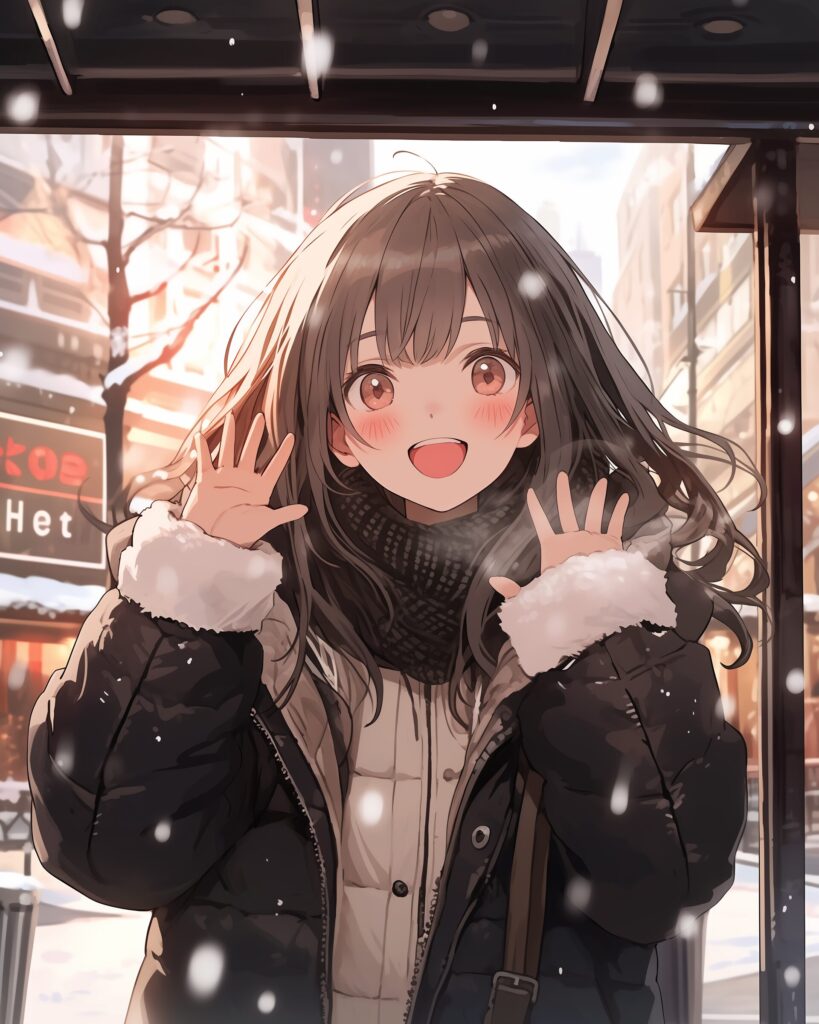 冬のダウンジャケット女子０