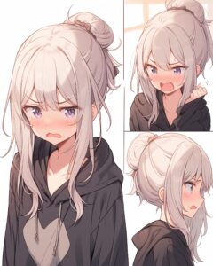 銀髪不満女子１