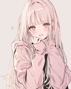 銀髪パーカー女子０