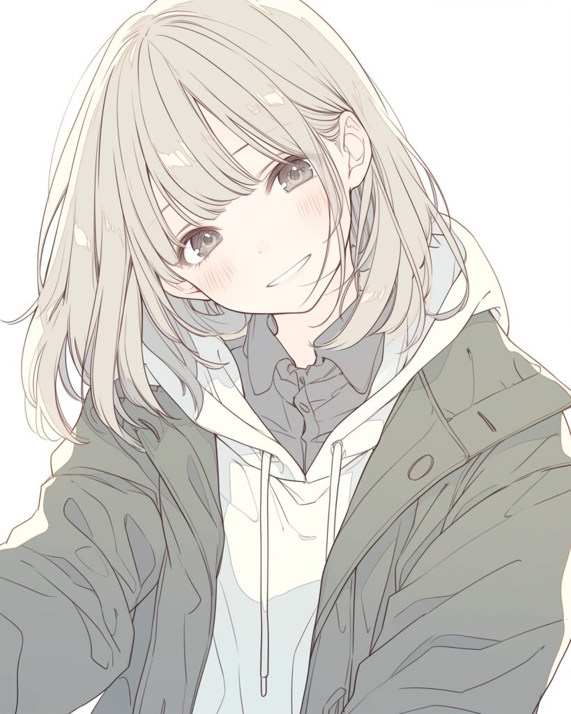 冬ファッションの金髪女子０