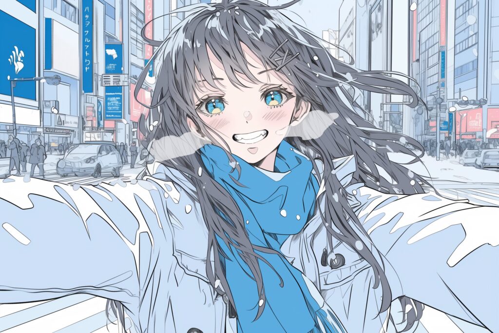 【横長】冬ファッション女子０