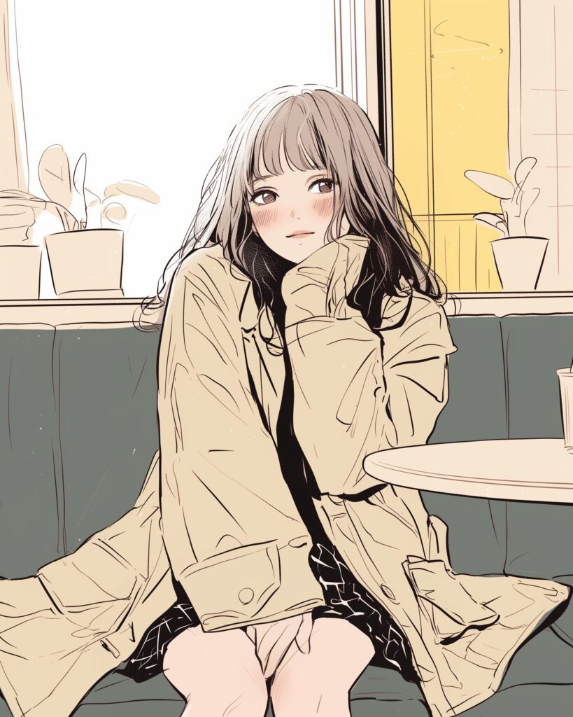 ブラウンパーカー女子０