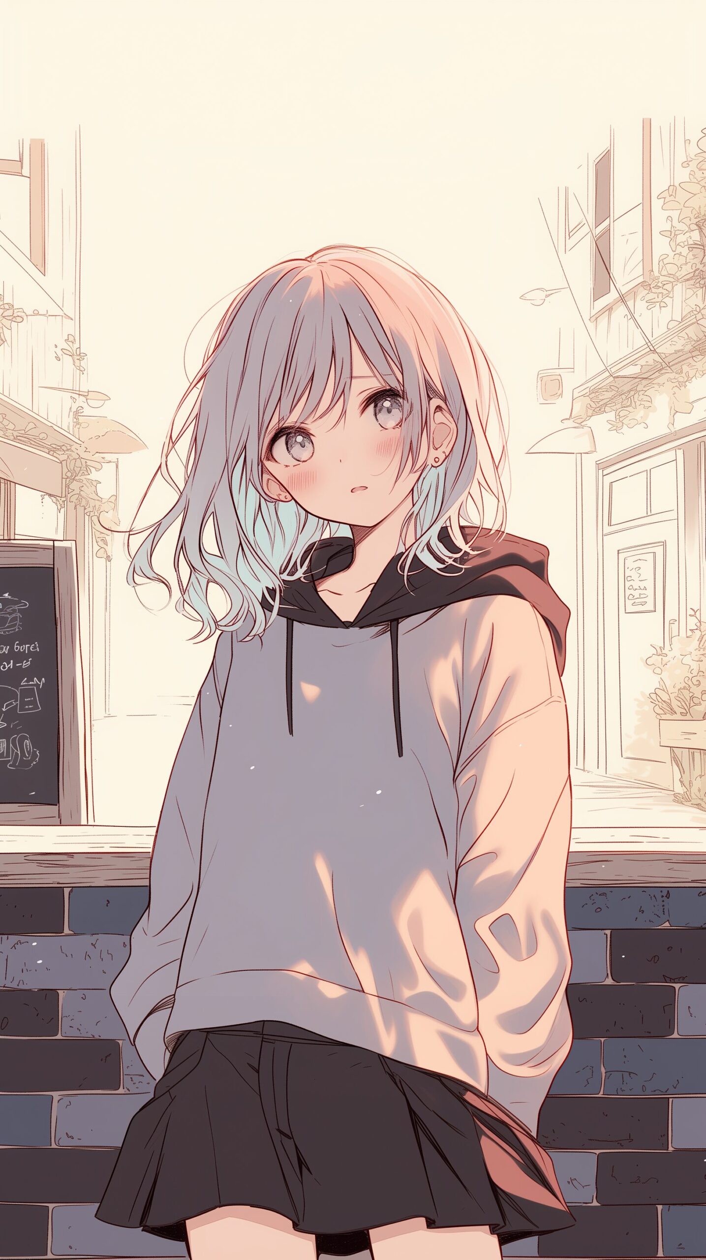 【壁紙】銀髪女子