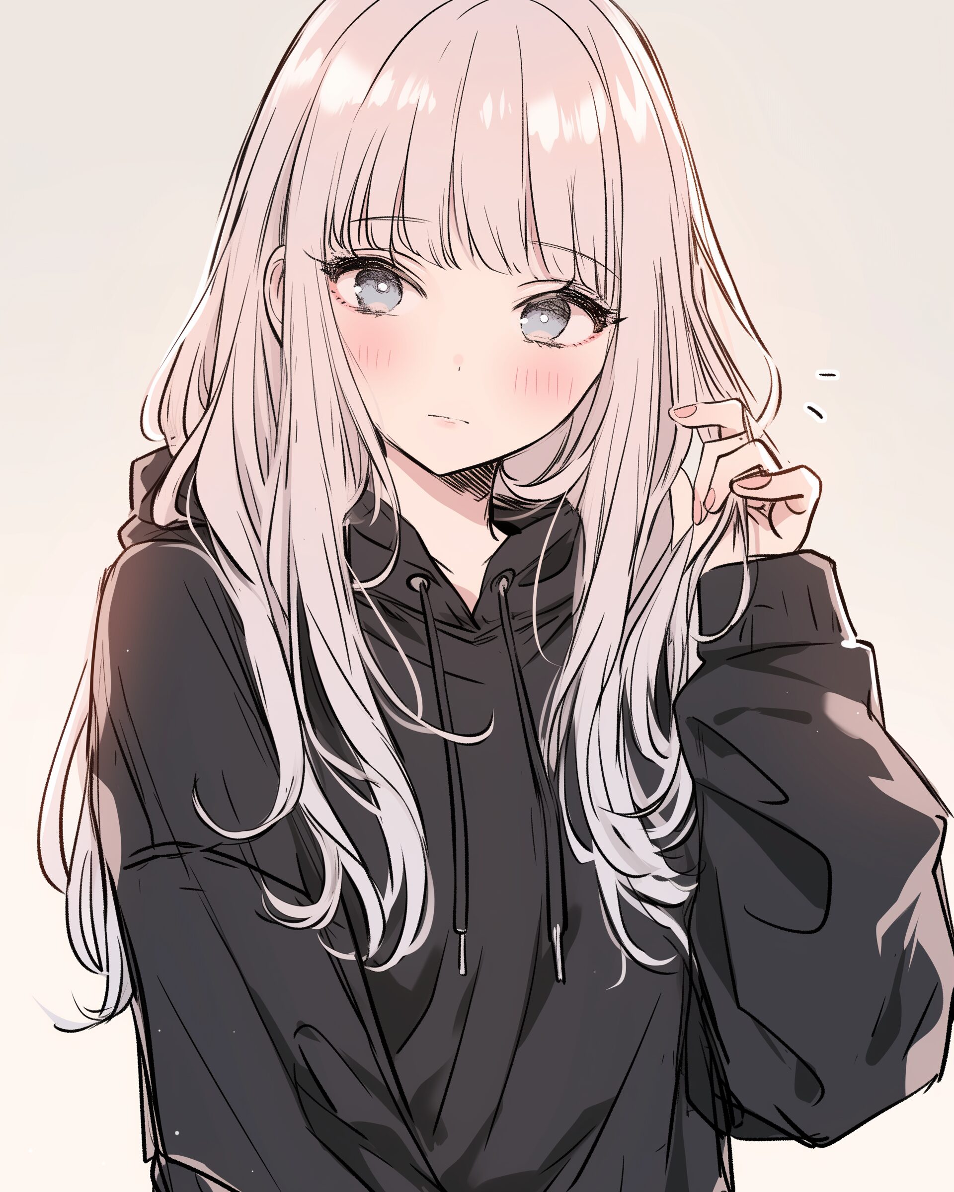 銀髪パーカー女子０