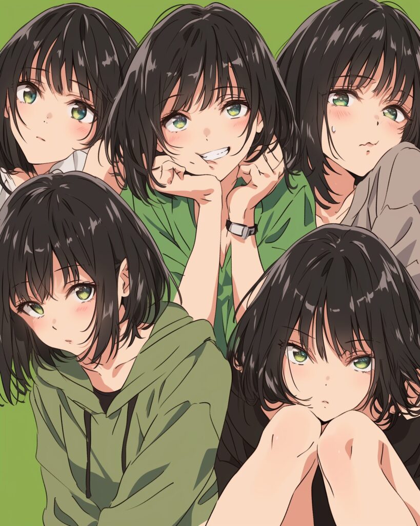 黒髪女子０