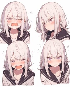 銀髪不満女子０