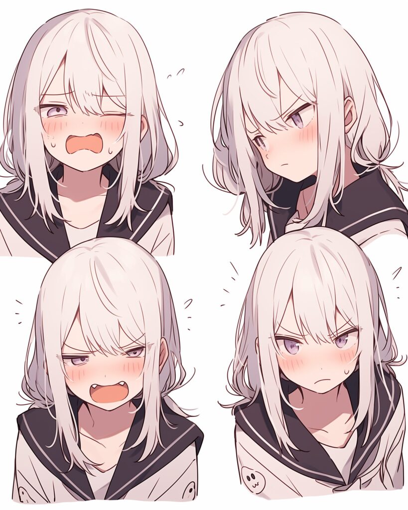 銀髪不満女子０
