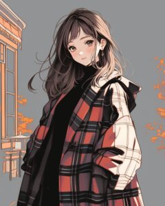 オシャレなコート女子０