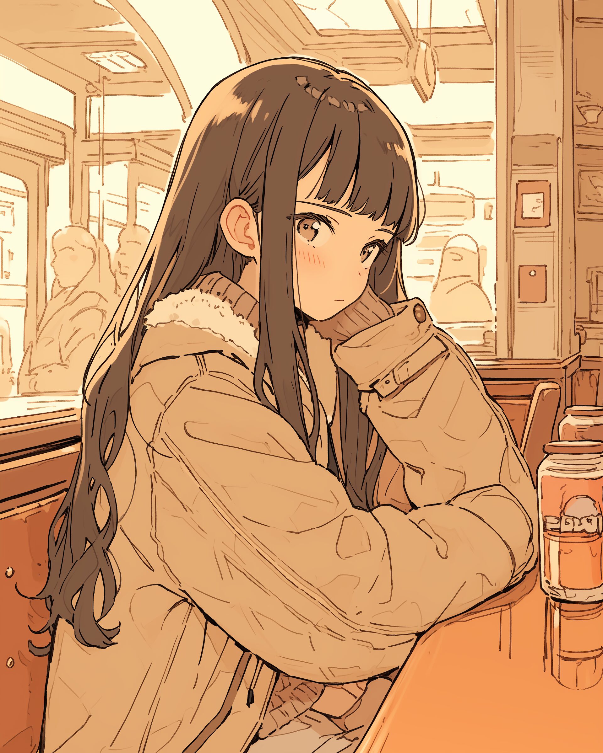 ブラウンパーカー女子０